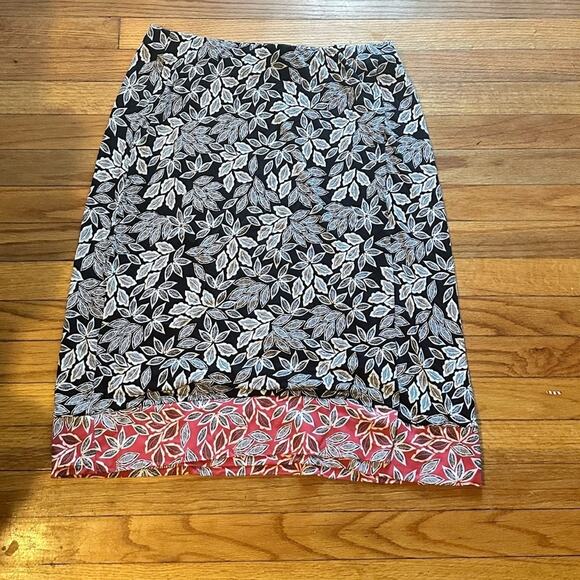 J. Jill Leaf Pattern Faux Wrap Skirt – Women’s MP – Flowy & Feminine - Picture 1 of 6
